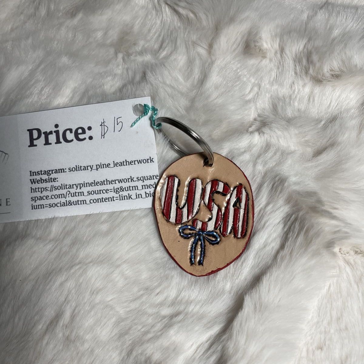 Hand tooled leather keychains