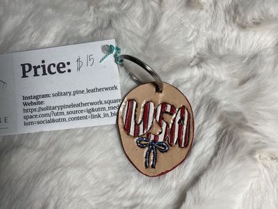 Hand tooled leather keychains