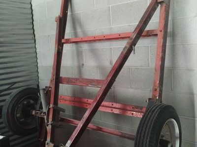 **PRICE REDUCED** Red Foldable Trailer 4x8 ft Utility Flatbed Hauler for ATV, UTV, Lawn Mowers