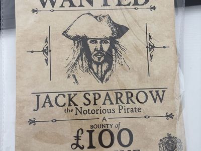 New 8x10 Jack Sparrow Wanted picture/sign