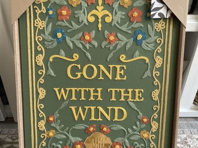 Home Textile Gone With The Wind Embroidered Framed Wall Art 26”x18”
