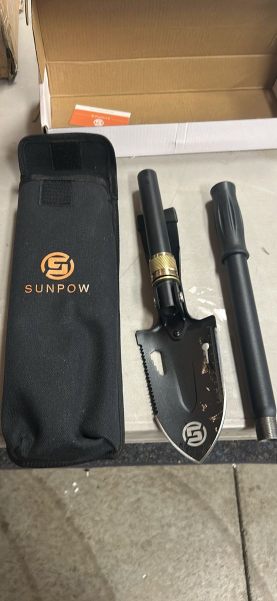 Sunpow Folding Camping Shovel Multitool with Carrying Pouch