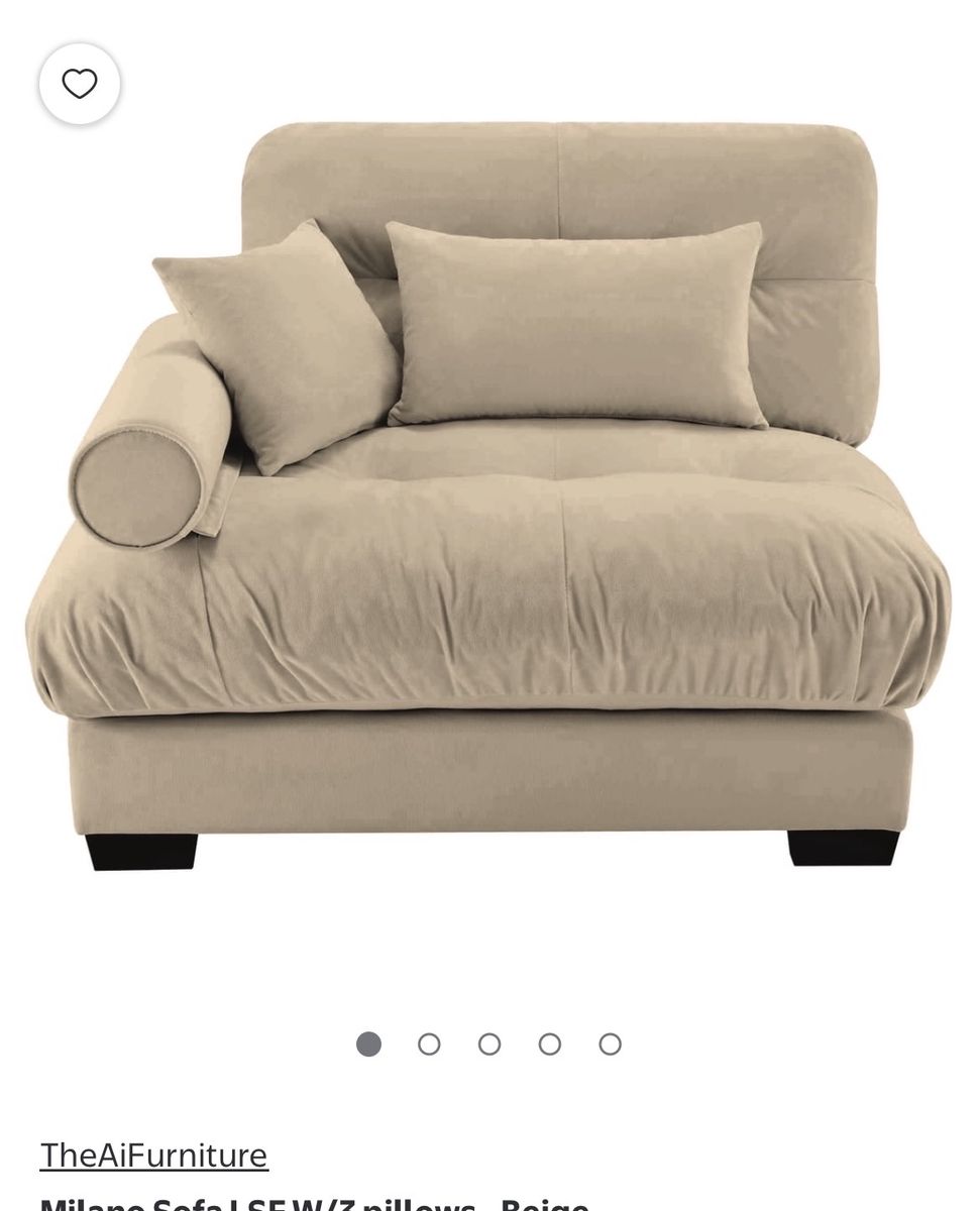 Milano Sofa LSF Chaise Lounger with 3 Pillows