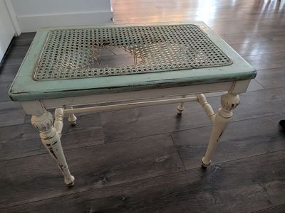 Distressed Mint and Cream Side Table