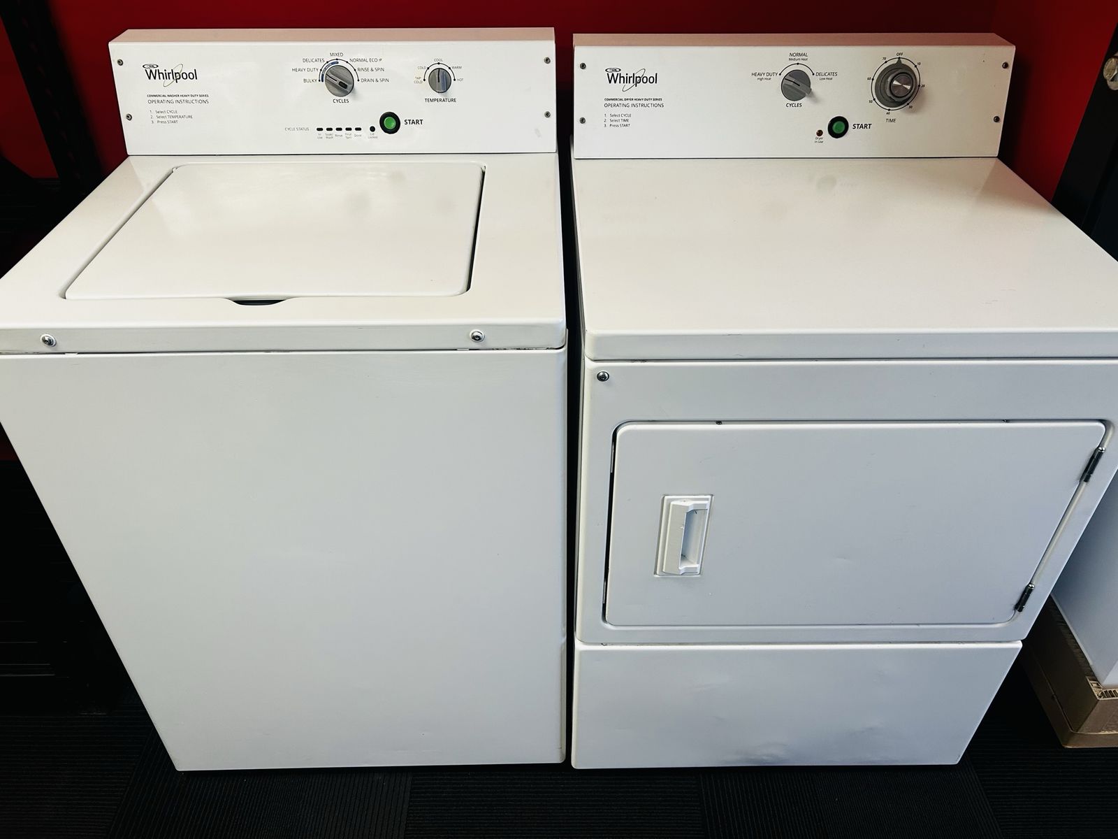 Whirlpool Commercial Electric Top Load Set