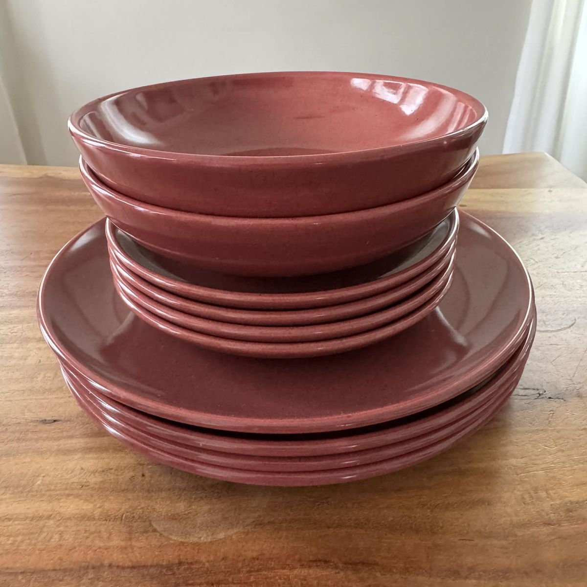 Vintage Modern by Metlox - Poppy Trail - Dinnerware - Lot of 10 - Maroon - MCM