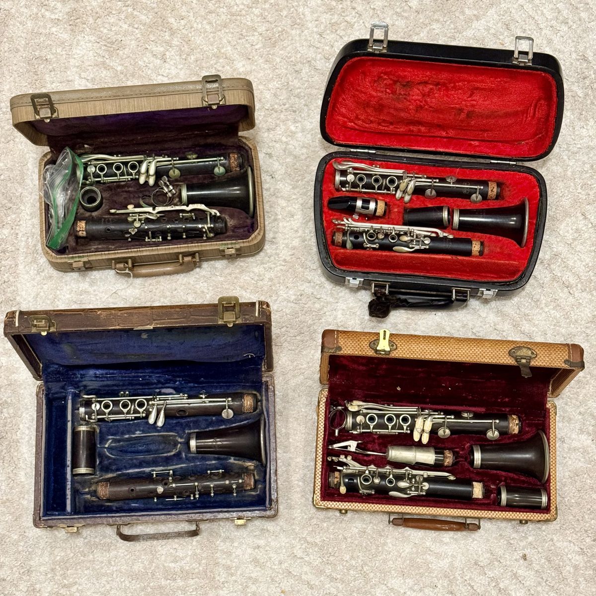 Lot of Vintage French Wood Clarinets – For Repair or Parts