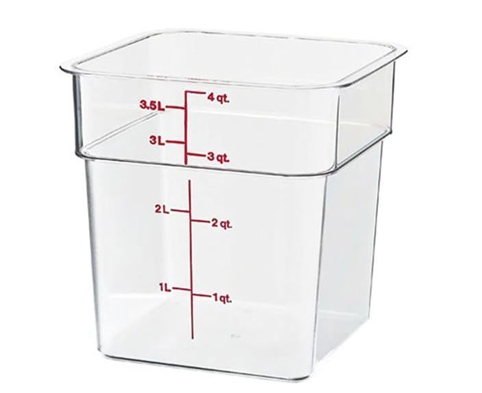 NEW! 8 Quart Clear Polycarbonate Square Food Storage Containers, Set of 6