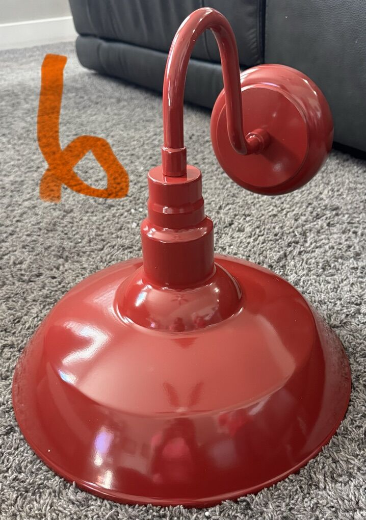 NEW Vintage Wall Lamp: Sconce with red finish