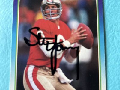 Steve Young Autograph NFL San Francisco 49ers Hand Signed 1990 Score Auto Football Card Super Bowl Champions