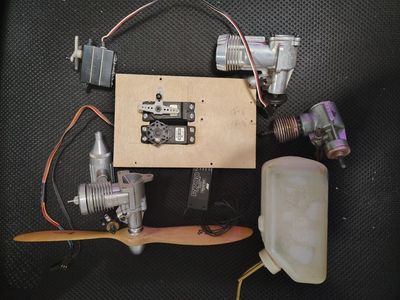 Hobby rc engines, servos, reciver, and gas tank OS Max RC Nitro Engine with JR R700 Receiver and Futaba Servo