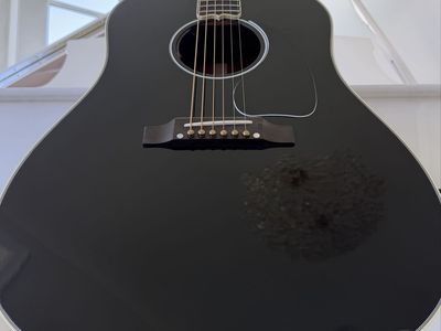 2025 Gibson Custom Shop J-45 Acoustic-Electric Guitar Ebony Finish w/ Case