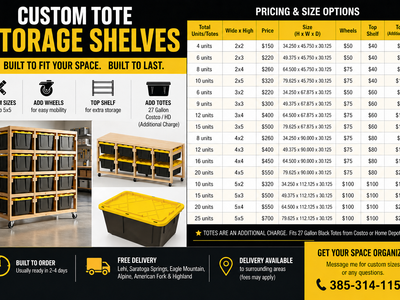 Custom Tote Storage Shelves – Built to Fit Your Space!