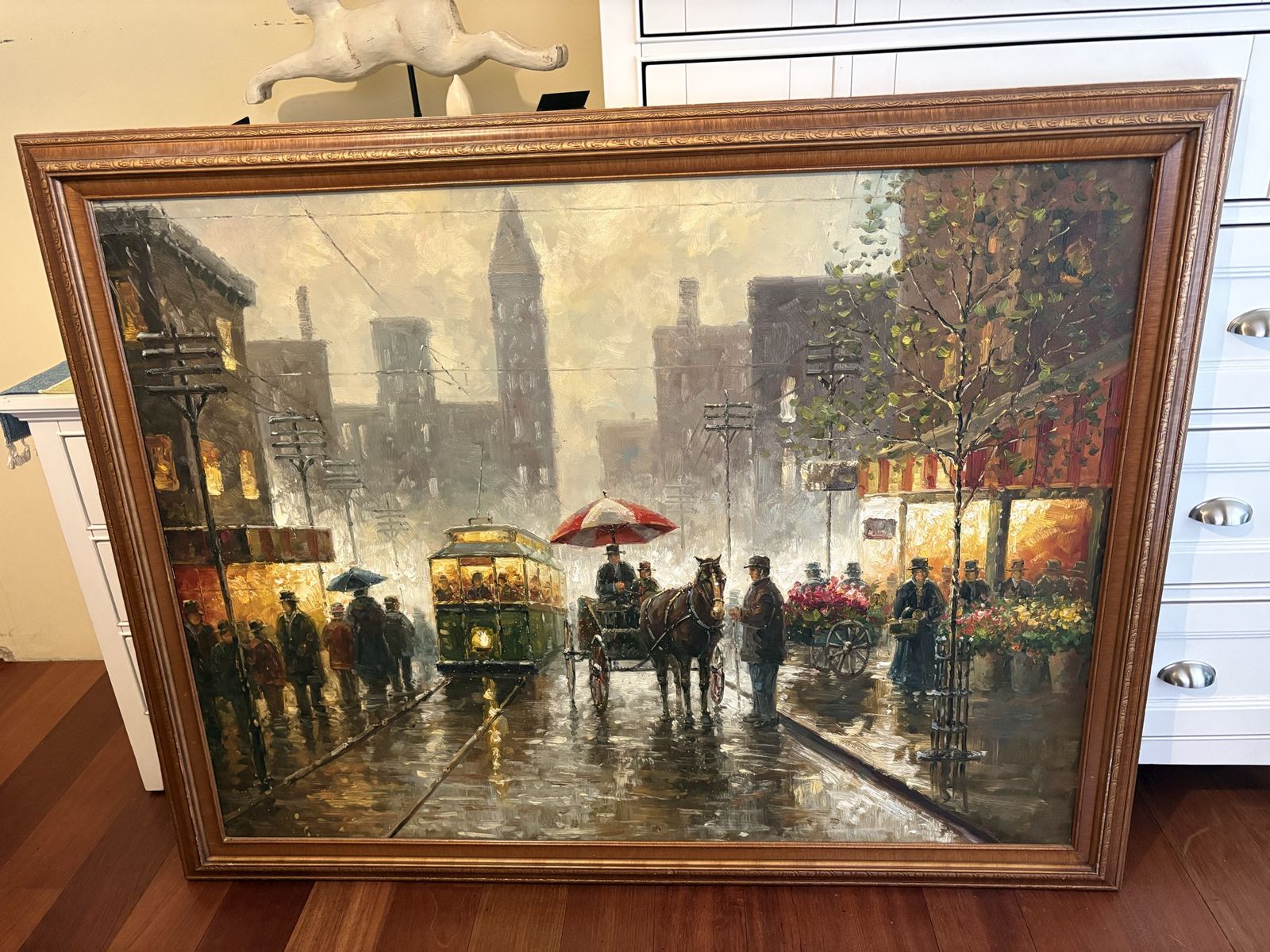 Really Large Framed Painting Trolley Impressionist