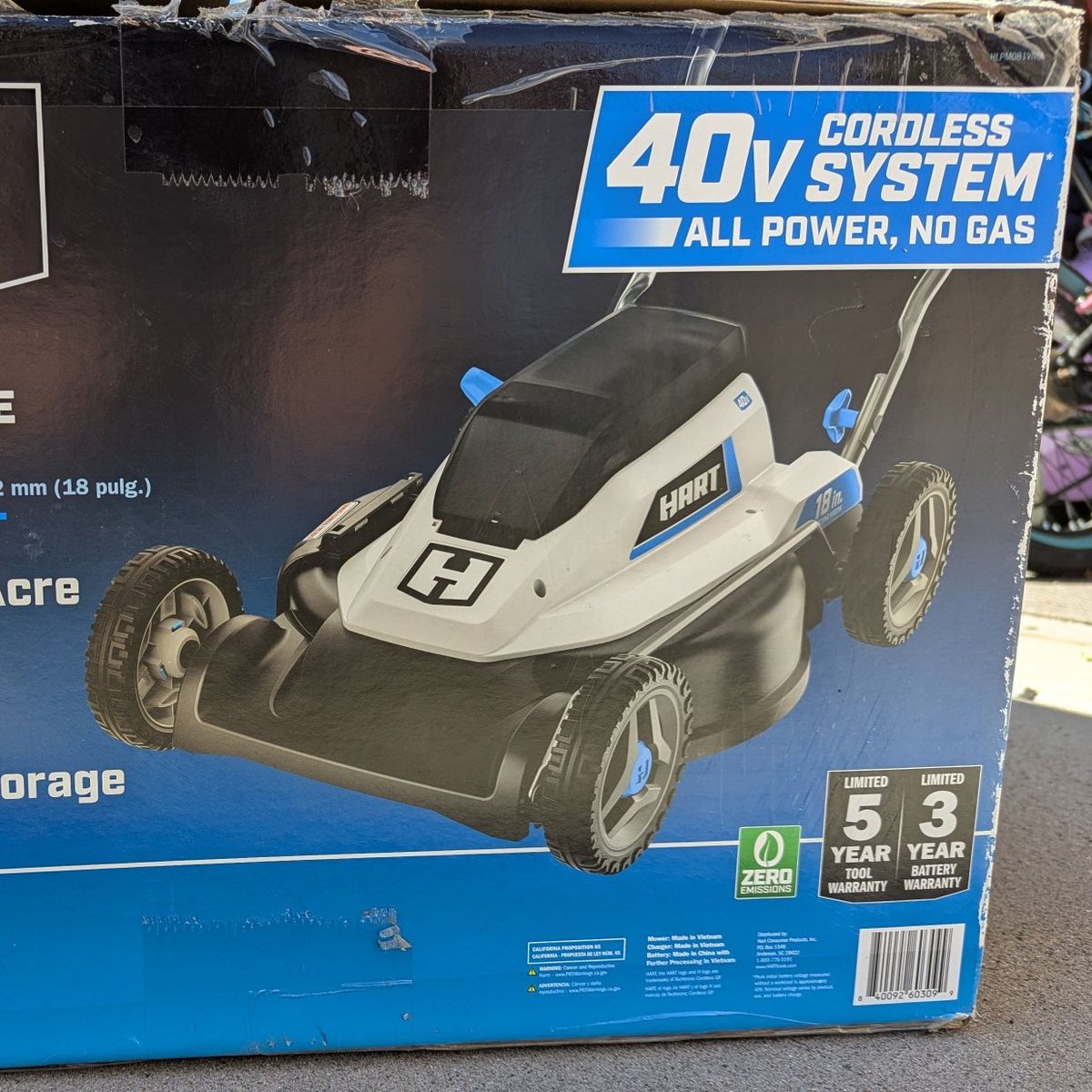 Hart Electric Mower 40V new open box NO BATTERY