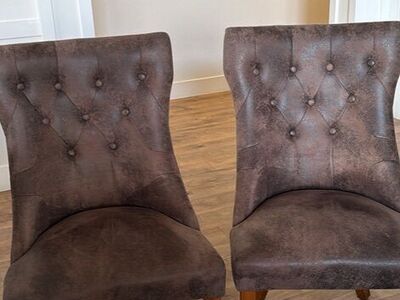 Brown Fabric Side Chairs