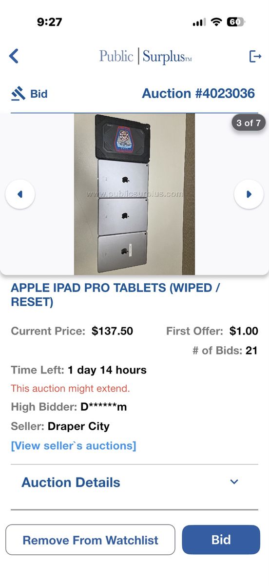 Apple iPad Pro 1st Gen Tablets (4-Pack) - 11.5" & 9.7" 128GB, Wiped/Reset