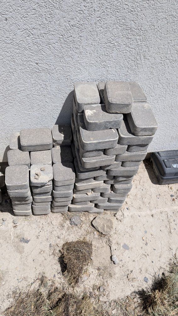 Free - Interlocking Gray Concrete Pavers - Used for Patio, Walkway, or Garden Path
