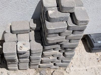 Free - Interlocking Gray Concrete Pavers - Used for Patio, Walkway, or Garden Path
