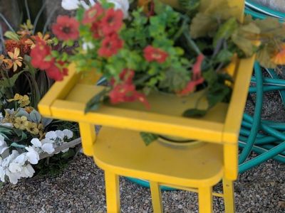 vintage highchair planter