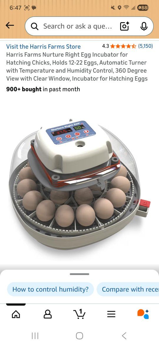 Nurture Right 360 Incubator + Quail Egg Turner Attachment