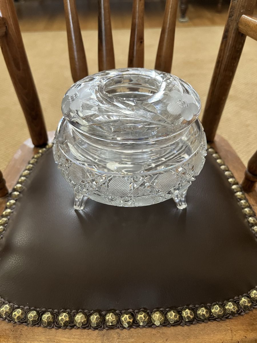 Crystal Dish /Bowl with an Opening in the Top - Vintage/Antique