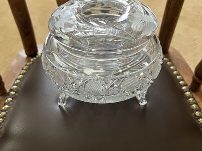 Crystal Dish /Bowl with an Opening in the Top - Vintage/Antique