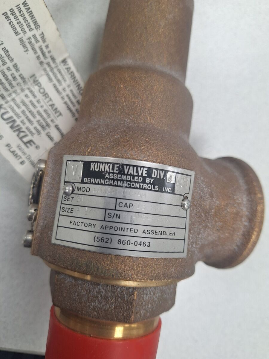 KUNKLE 6010FF01-AM PRESSURE RELIEF VALVE, SIZE 1-1/4