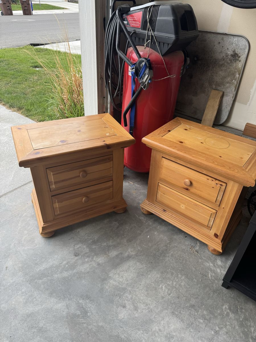Pair of  Broyhill Solid Pine Nightstands