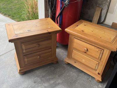 Pair of Broyhill Solid Pine Nightstands
