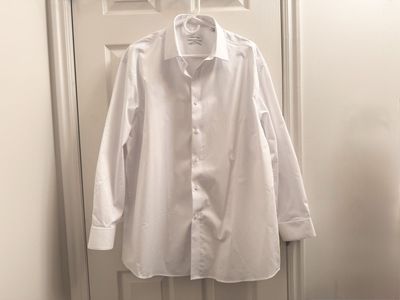 NEW Calvin Klein Men's White Dress Shirt - Classic Fit, Long Sleeve, XL or Medium