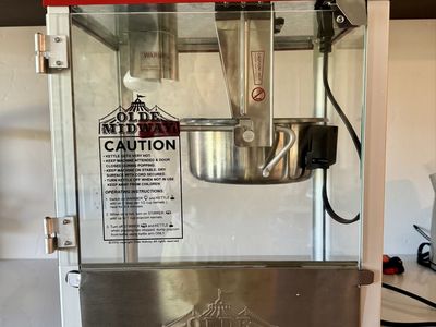 Olde Midway Vintage Style Popcorn Popper Machine Red 8oz Kettle & Warmer - Brand New
