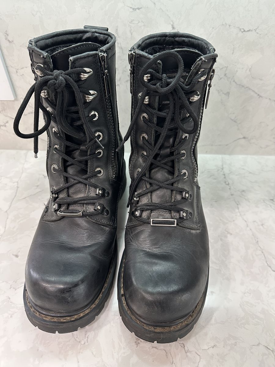Milwaukee Leather Motorcycle Boots Men's Size 10 Side Zip Black