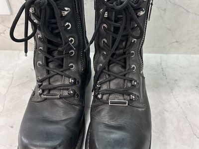 Milwaukee Leather Motorcycle Boots Men's Size 10 Side Zip Black