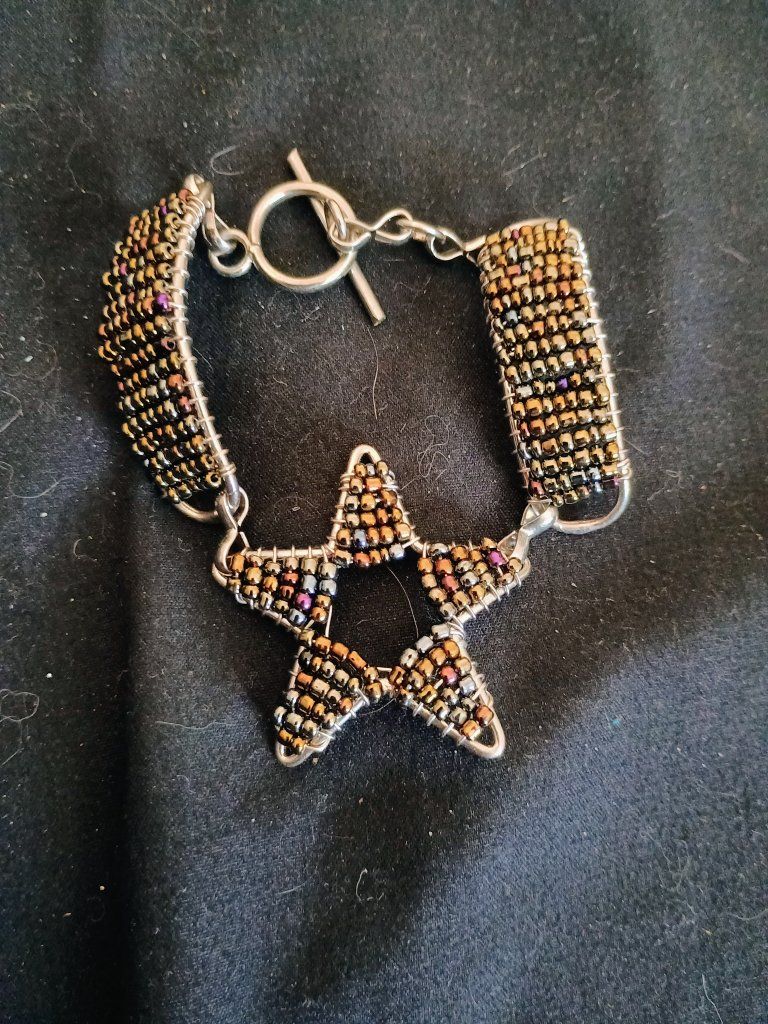 Handmade Beaded Star Charm Bracelet
