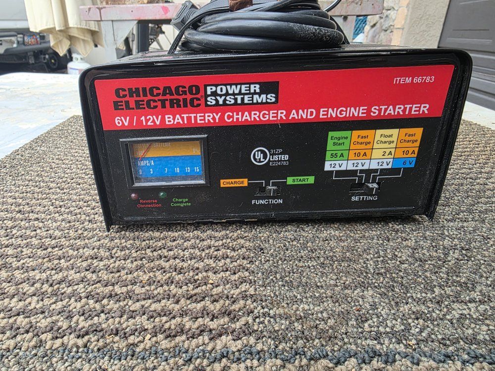 Chicago Power Electric Systems 6V/12V Battery Charger & Engine Starter Item 66783
