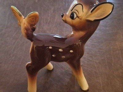 Disney Bambi Ceramic Figurine with Butterfly Made in Japan