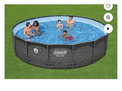 Coleman Power Steel 16’ × 42” Round Metal Frame Pool Set