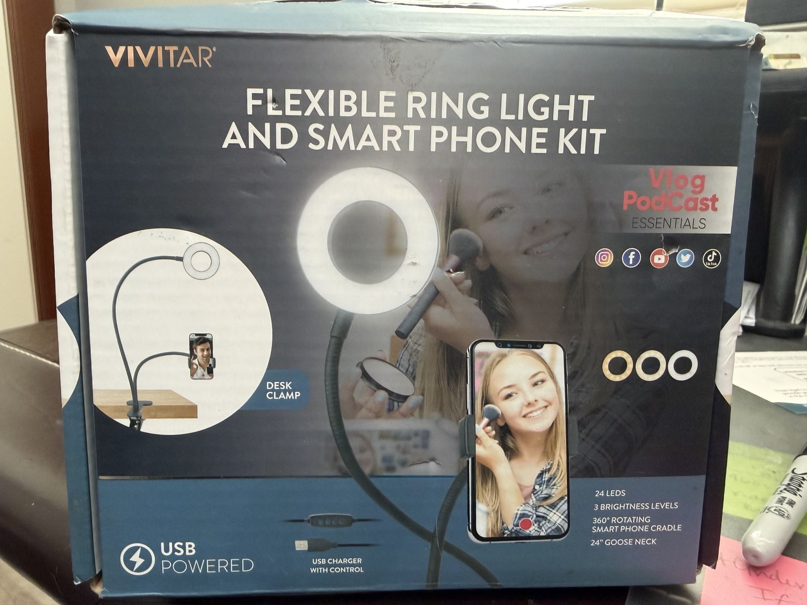 NEW VIVITAR FLEXIBLE RING LIGHT AND SMART PHONE KIT