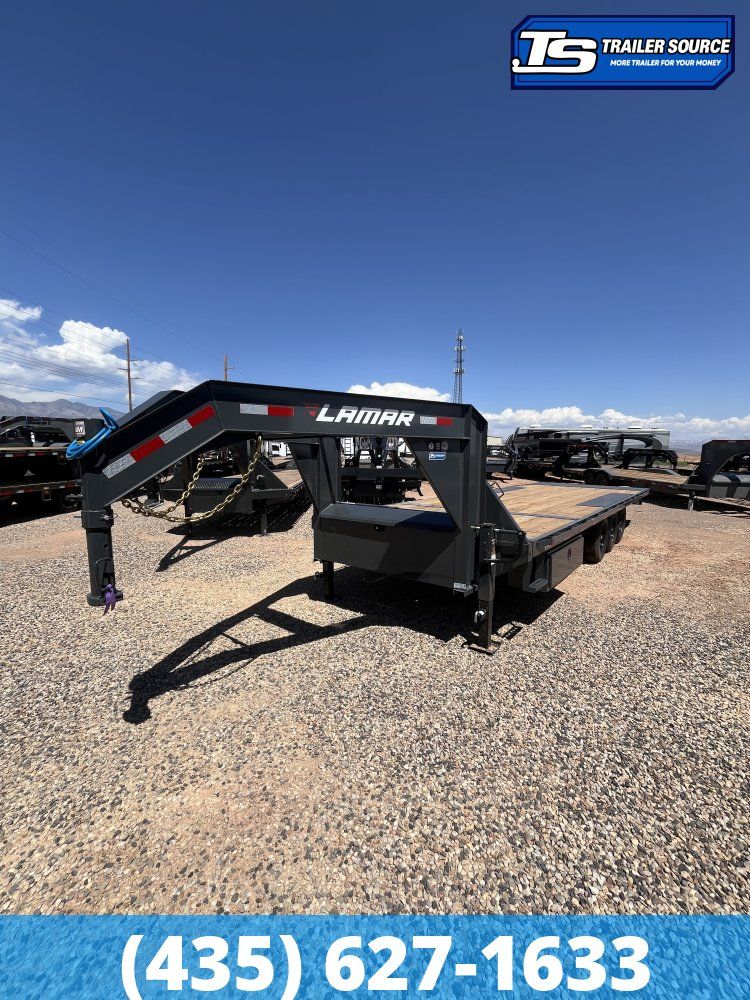 8.5x26 Lamar FA Gooseneck Deckover Tilt Trailer - 21K GVWR -