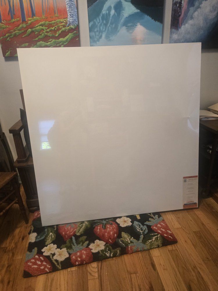 Aaron Brothers Heavy Duty Canvas, 48x48, Natural Cotton Duck, Double Acrylic Titanium Primed