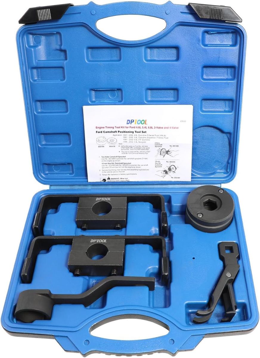 DPTOOL Engine Timing Tool Kit Ford 4.6L 5.4L 6.8L 2or 4 Valve Spring Compressor Camshaft Holding Crankshaft Positioning  new