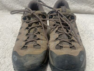 Salomon Men’s Size 10 Brown Lthr/mesh Hiking Shoes