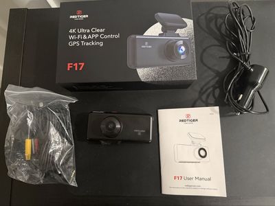 REDTIGER F17 3-Channel 4K Dash Cam with Wi-Fi, GPS, and Night Vision