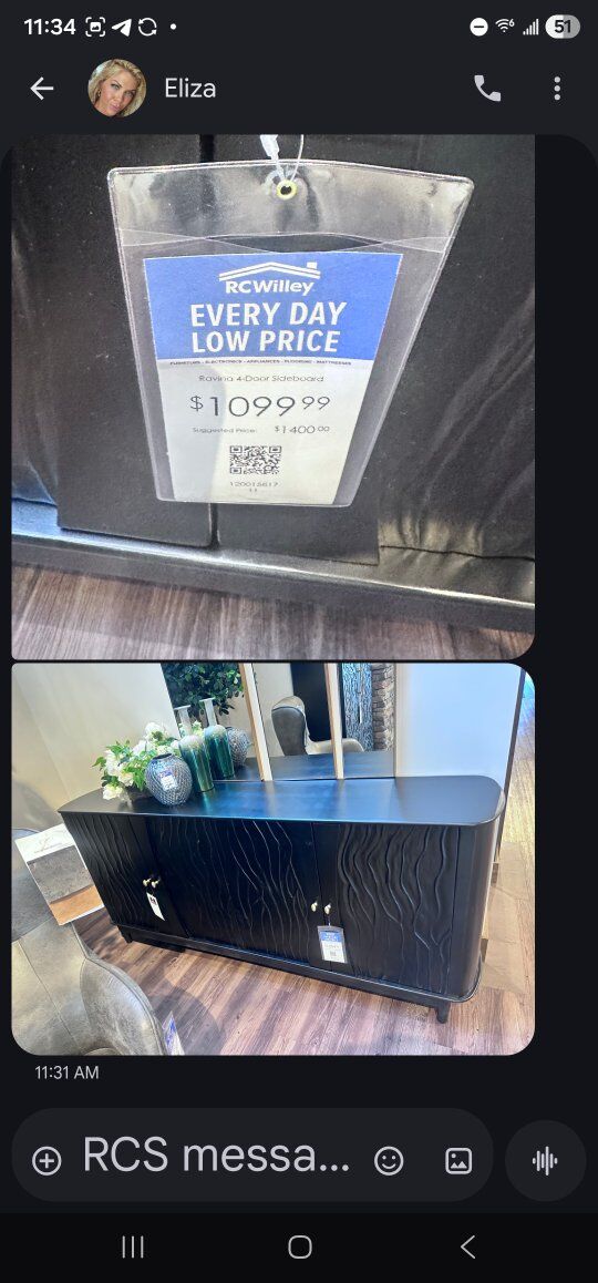 Modern Black Sideboard / Credenza – 72” – Mid-Cent