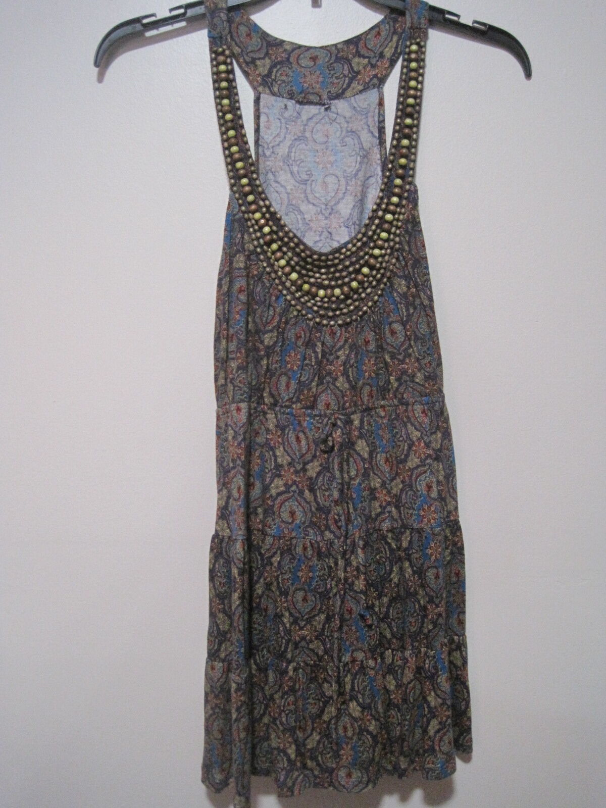 Charlotte Russe Beaded Razorback Women's Size Medium Brown Sleeveless Top Dress