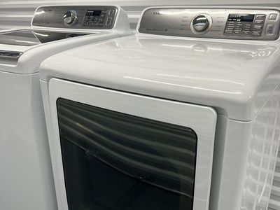 Samsung White Top Load Washer & Electric Dryer Set - Smart Care & Active WaterJet