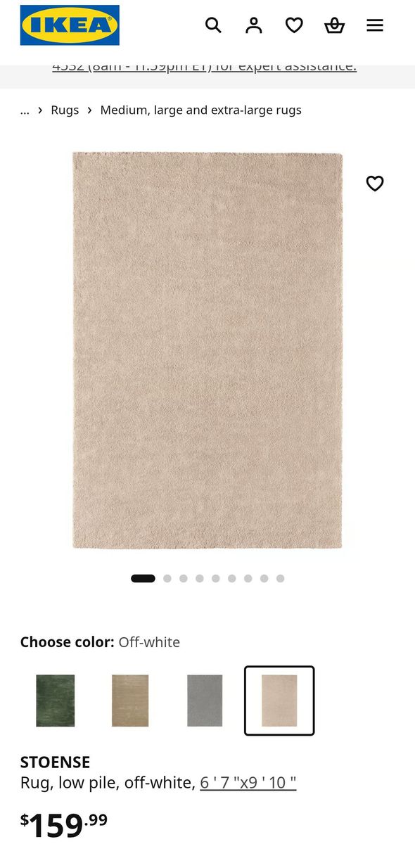 IKEA STOENSE AREA RUG 6'7" X 9'10"