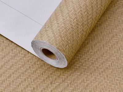 Fabric Wallpaper Textured Contact Paper (24in X 393in), Tan
