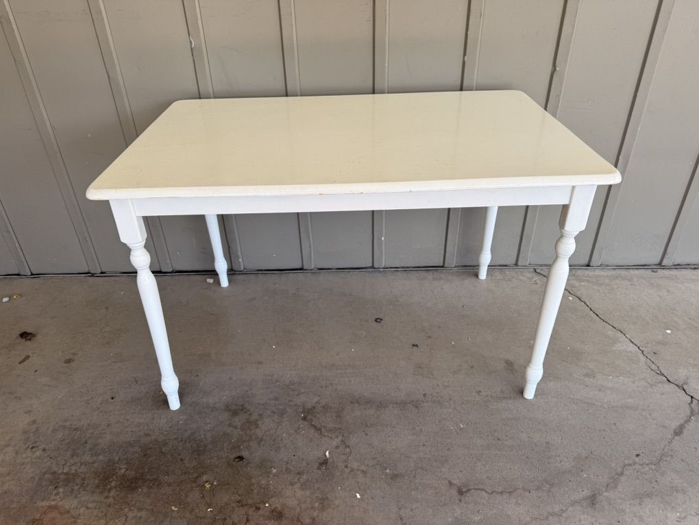 White Farmhouse Dining Table – $50